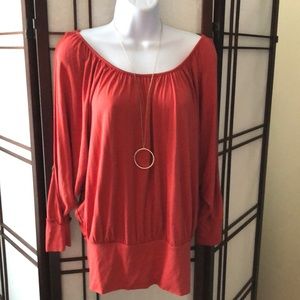 2b bebe Orange cold shoulder top